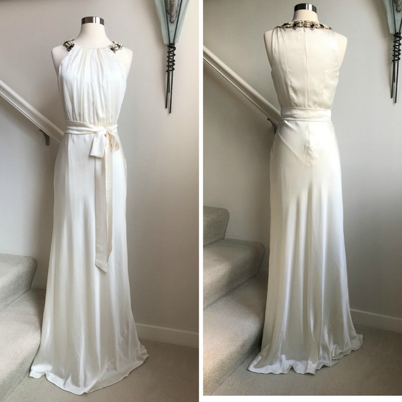 Maria Bianca Nero Dresses & Skirts - NWT - Maria Bianca Nero Satin Halter Evening Dress